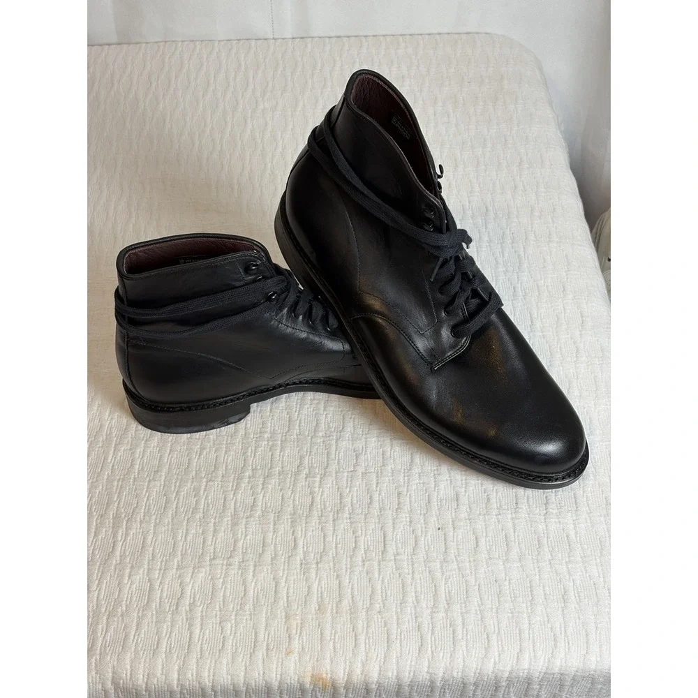 Allen Edmonds Higgins Mill Weatherproof 14 D Black Boots Leather Dainite Soles